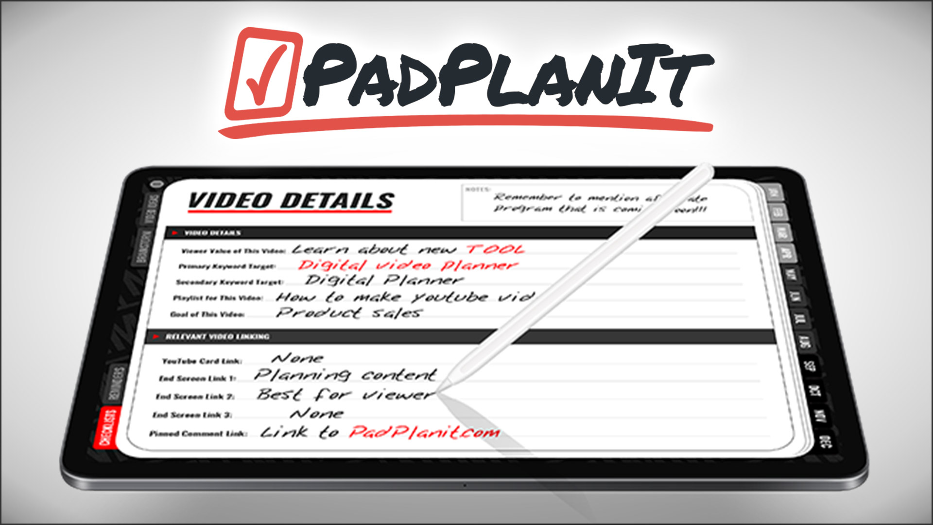 Video Planner for iPad Best Creator Tools
